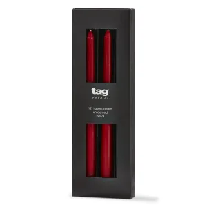 12" Taper Candles, Set of 4, Red