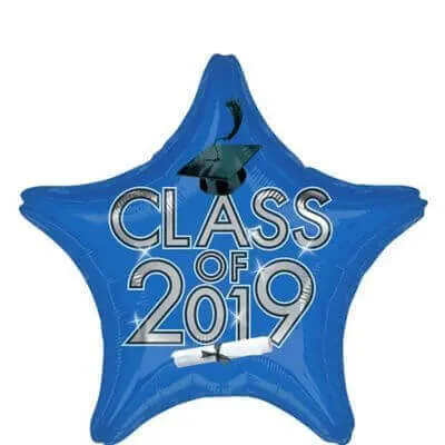 18" Class of 2019 Blue Mylar Balloon