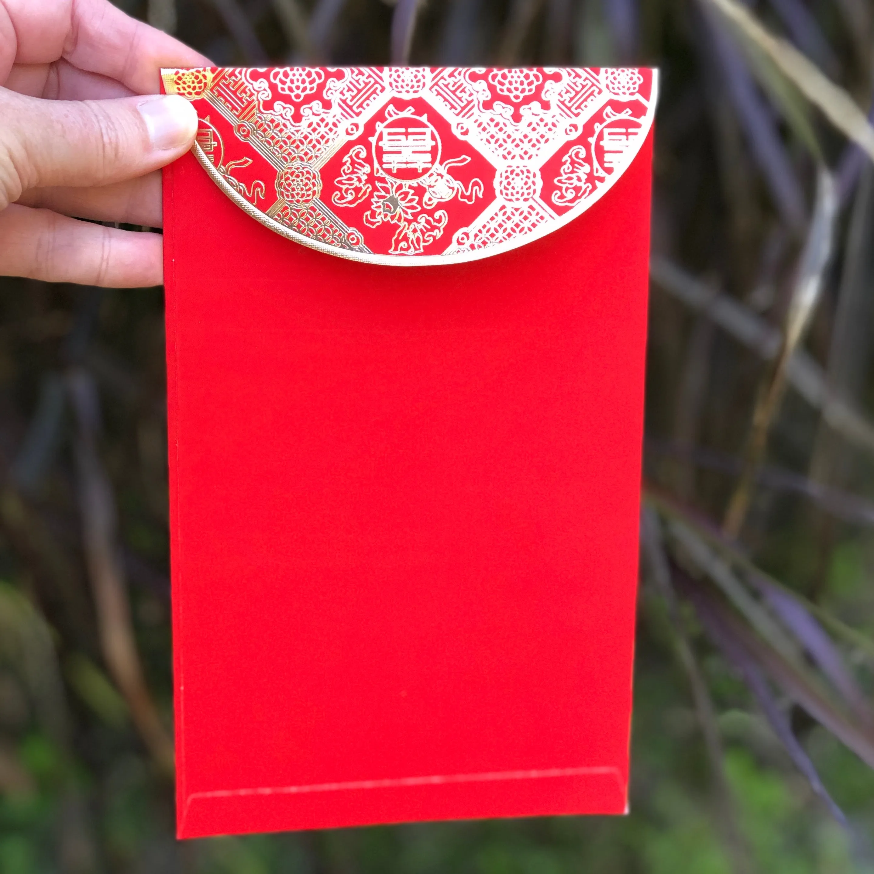 6 PACK Large size Chinese Red Envelopes - Peony Flower design