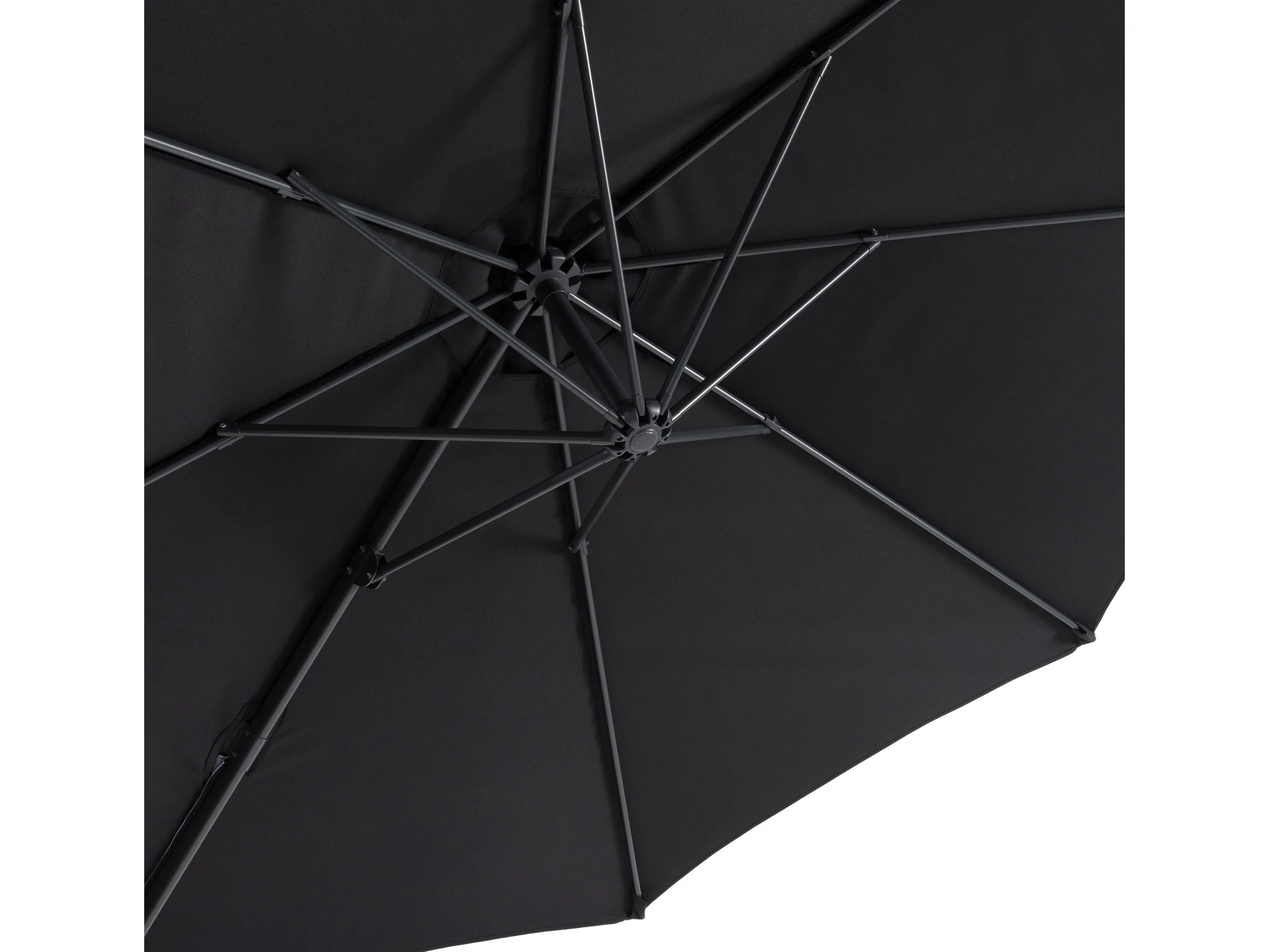 9.5ft Offset Patio Umbrella, 360 Degree - Black