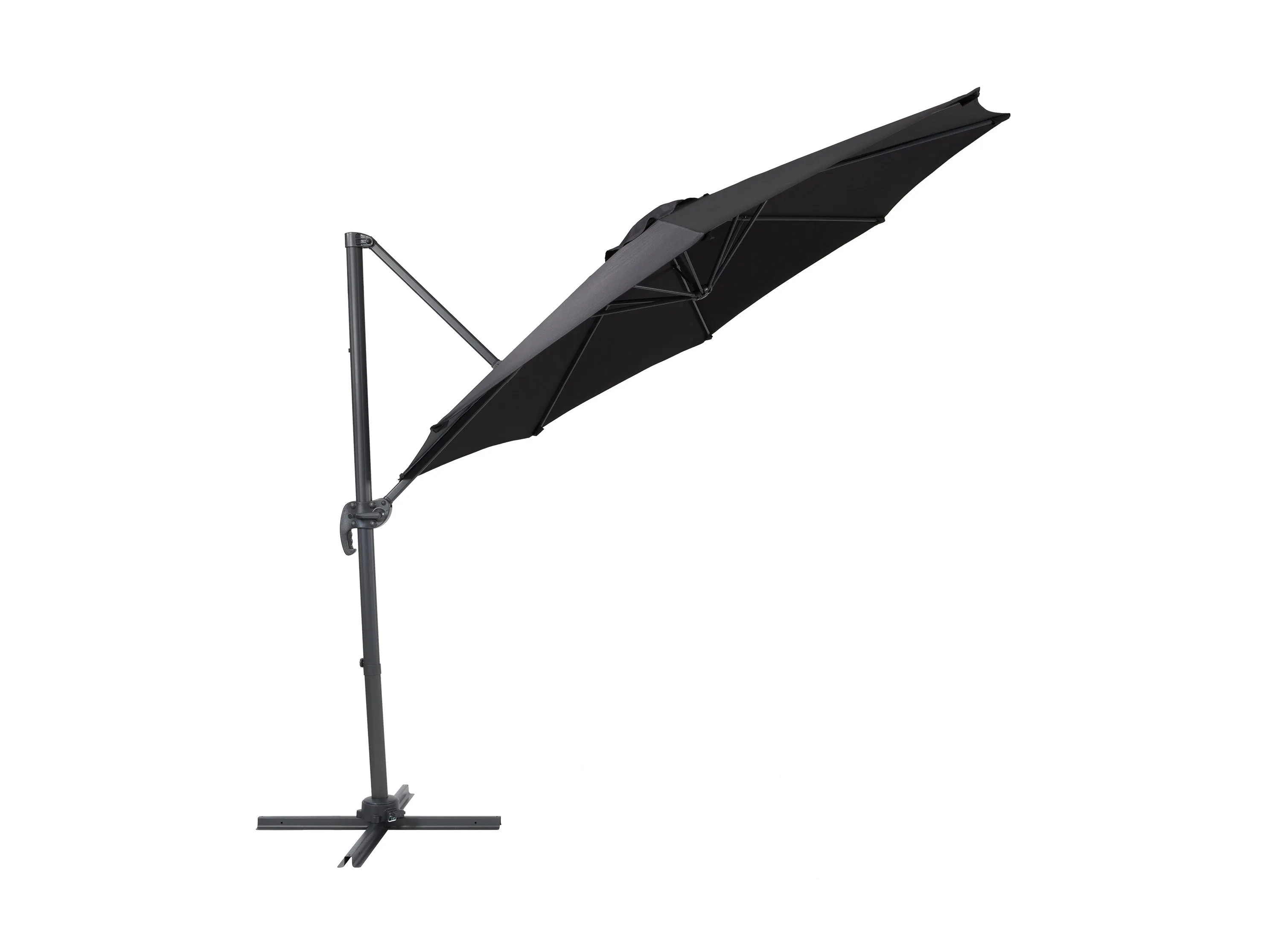 9.5ft Offset Patio Umbrella, 360 Degree - Black