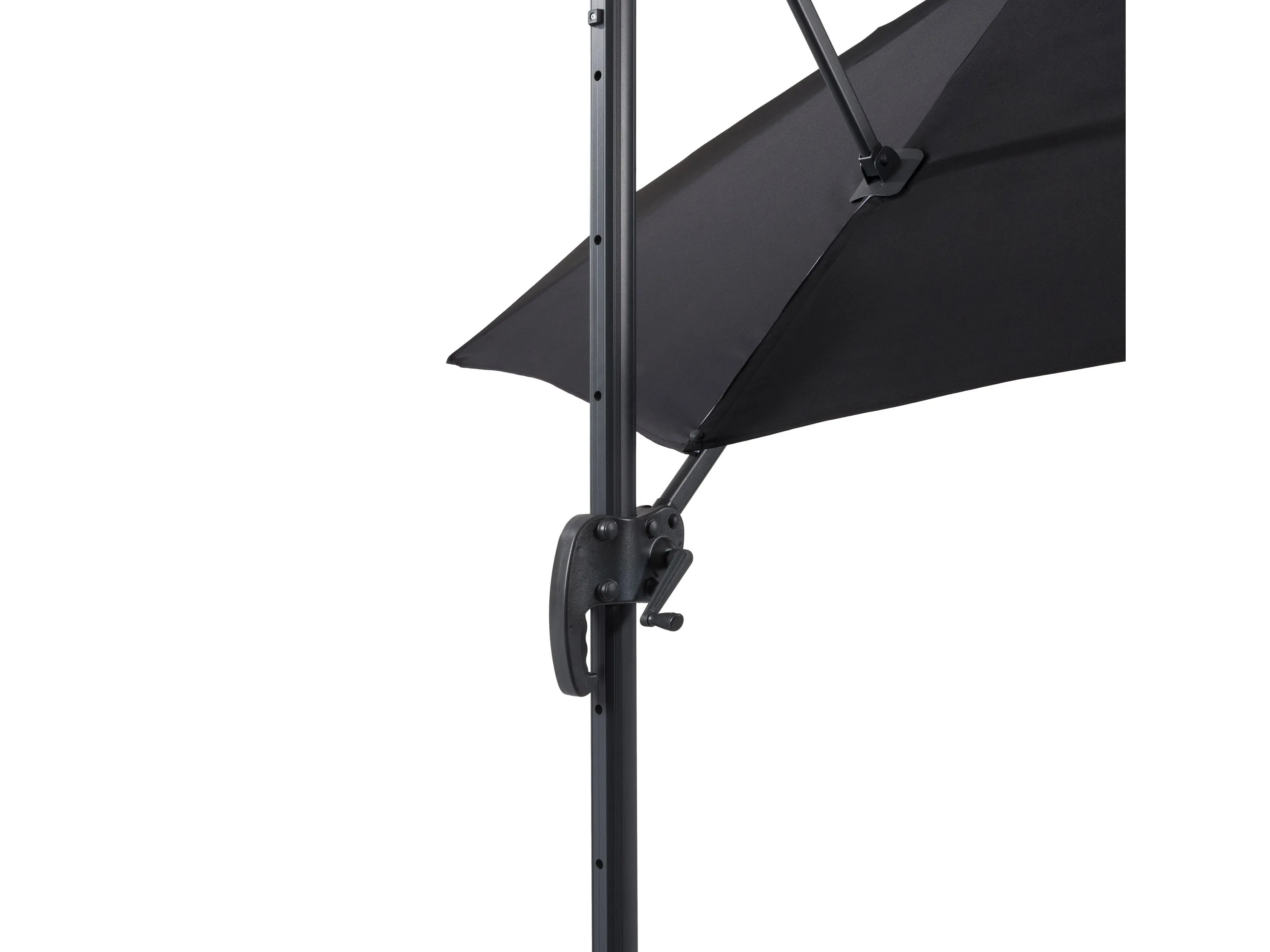 9.5ft Offset Patio Umbrella, 360 Degree - Black