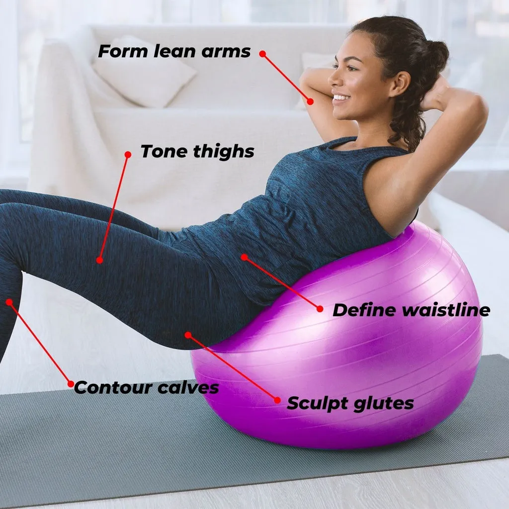 Anti-Burst Non-Slip 75cm Yoga Ball with Pump - VERPEAK