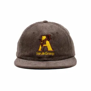 August "Smoke Lounge" 6 Panel Corduroy Hat (Brown)