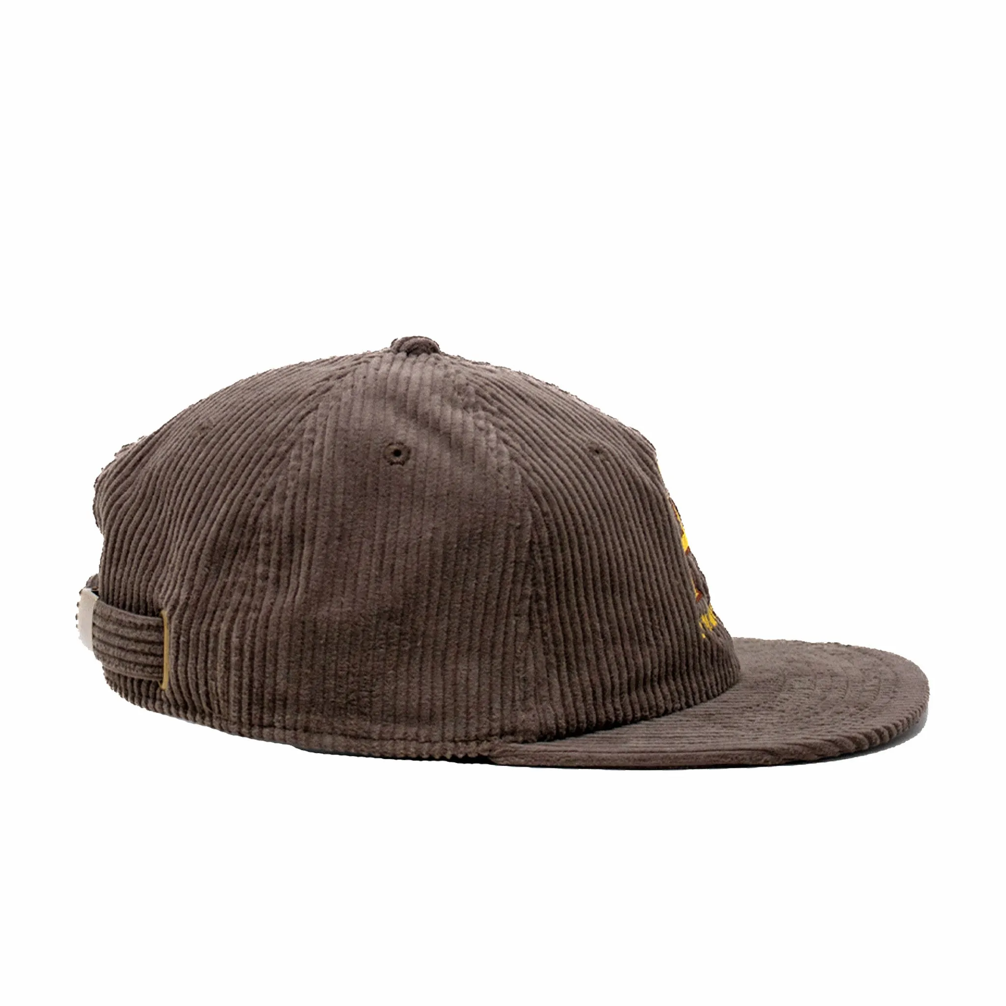 August "Smoke Lounge" 6 Panel Corduroy Hat (Brown)