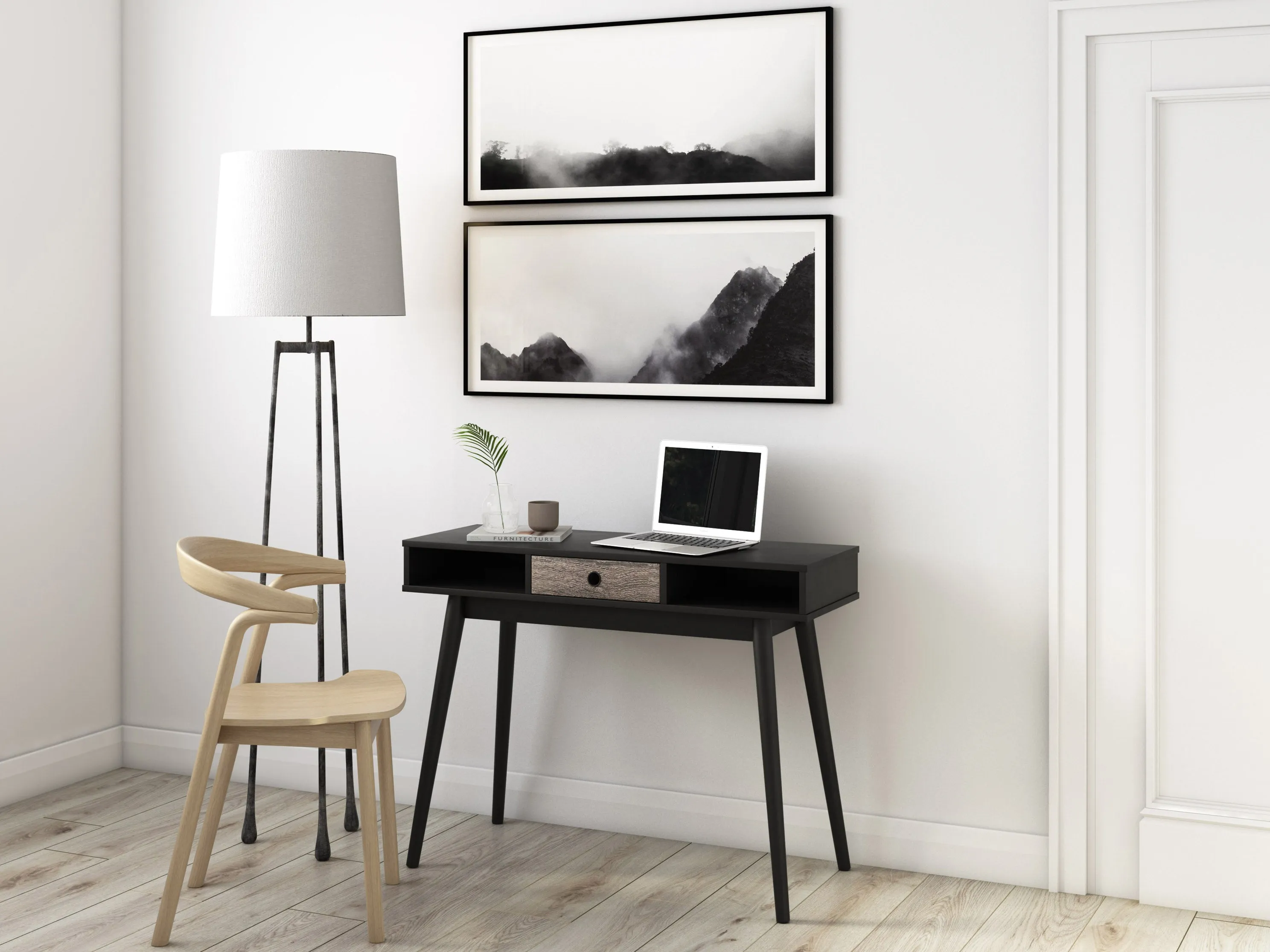 Black Mid Century Desk