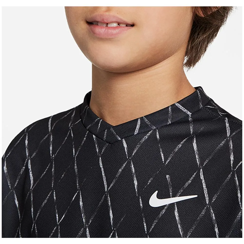 Boys' Court Dri-FIT Victory Printed Tennis Top