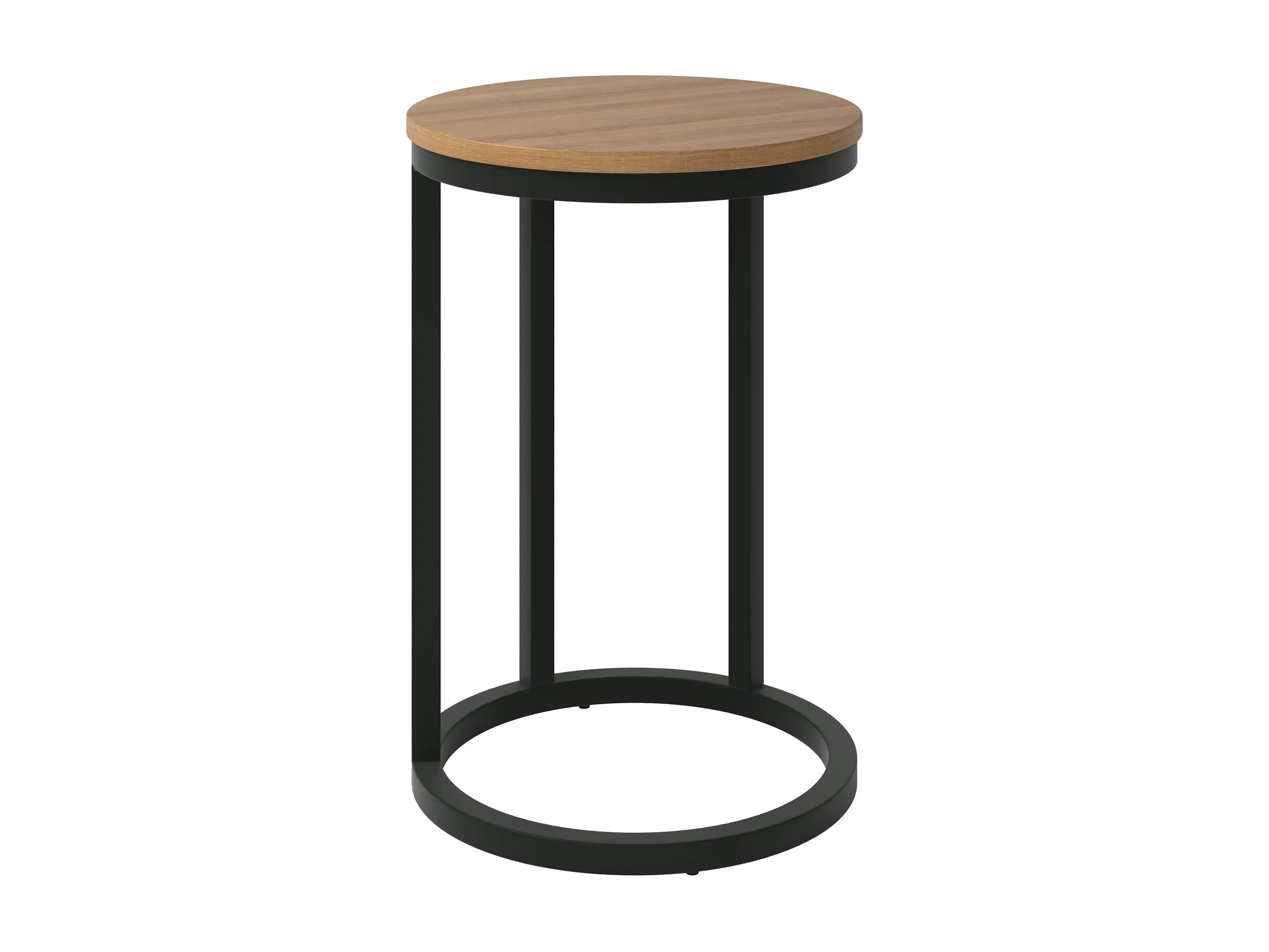 Brown Wood Round Side Table