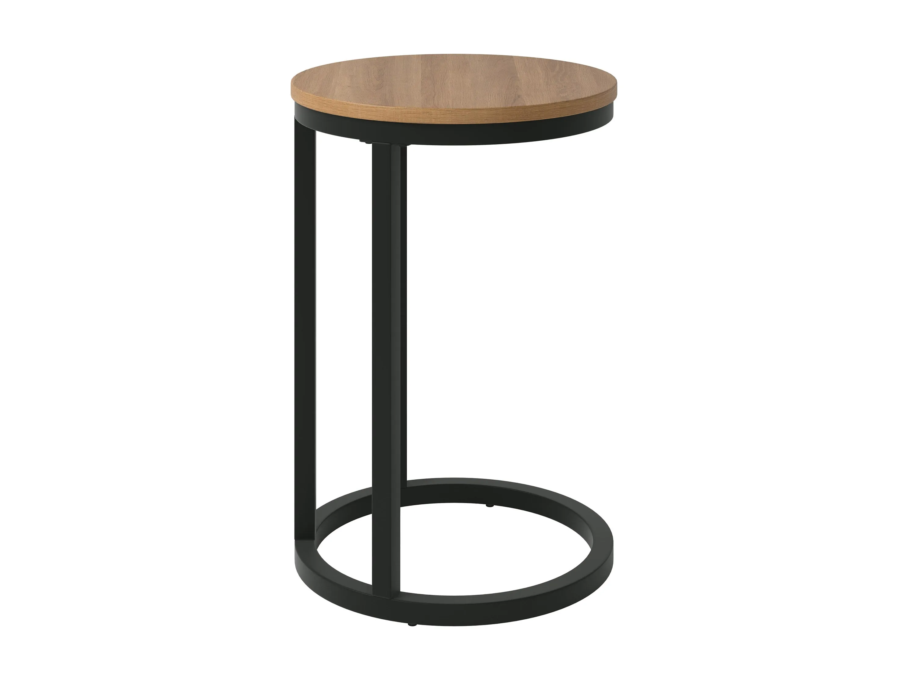 Brown Wood Round Side Table