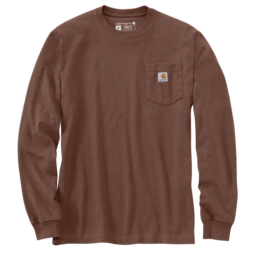 Carhartt Mens Loose Fit Heavyweight Long Sleeve Pocket T-Shirt