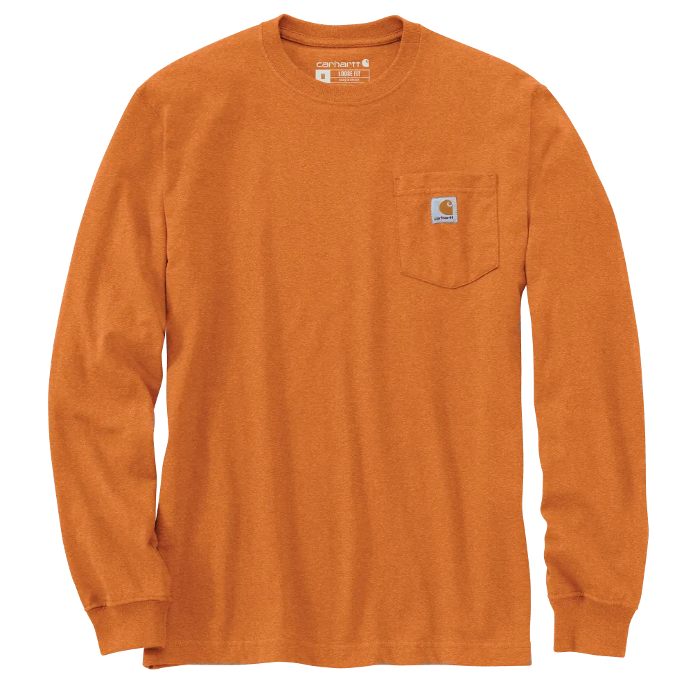 Carhartt Mens Loose Fit Heavyweight Long Sleeve Pocket T-Shirt