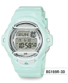 Casio Baby-G Pastel Color Series Pastel Green Resin Band Watch BG169R-3D BG-169R-3D