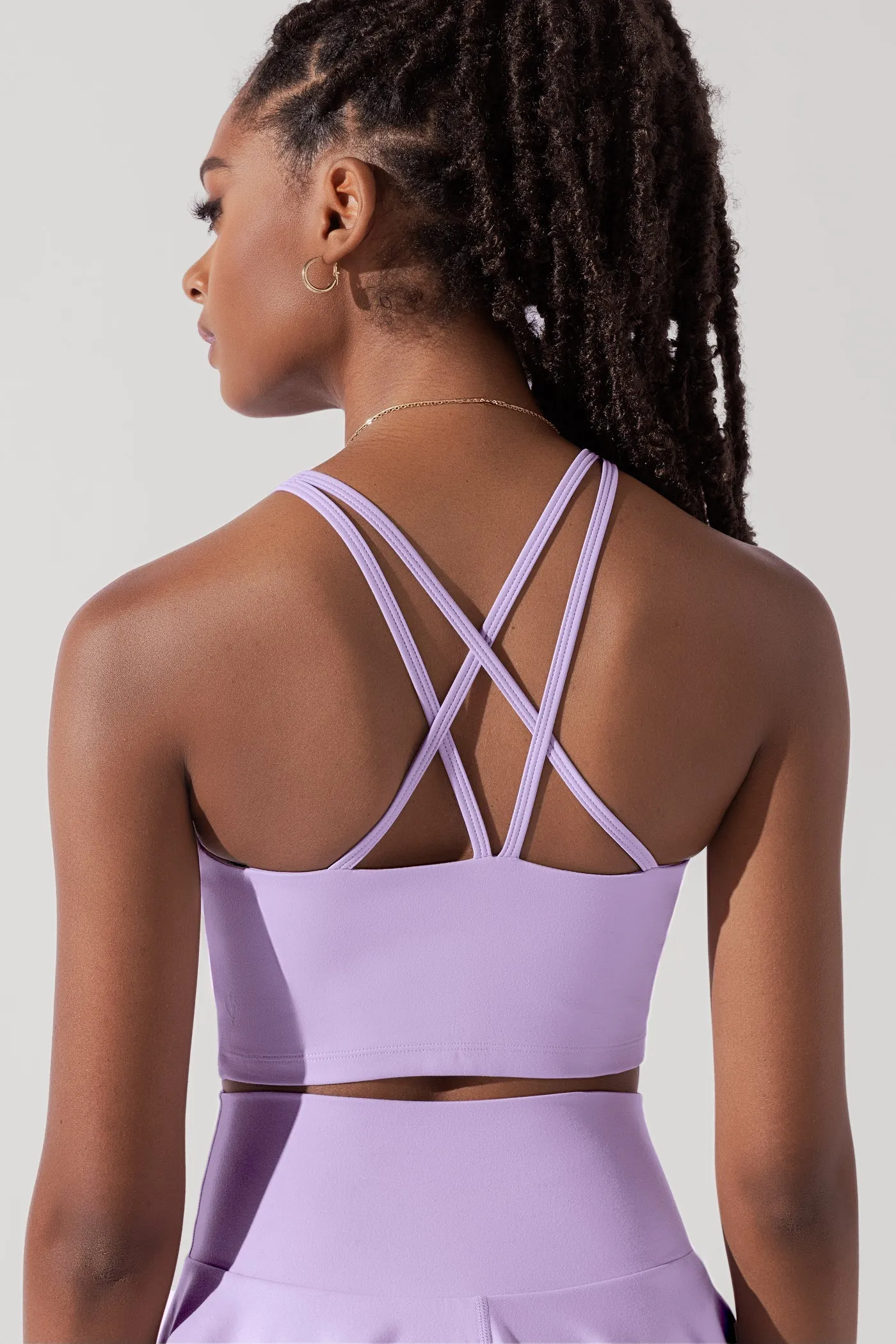 Celeste Mesh Crop Bralette - Digital Lavender