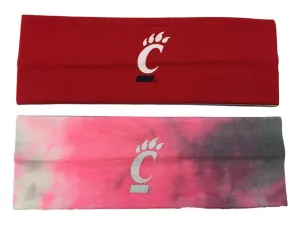 Cincinnati Bearcats TOW Red & & Tie-Dye Pink 2 Pack Yoga Headbands