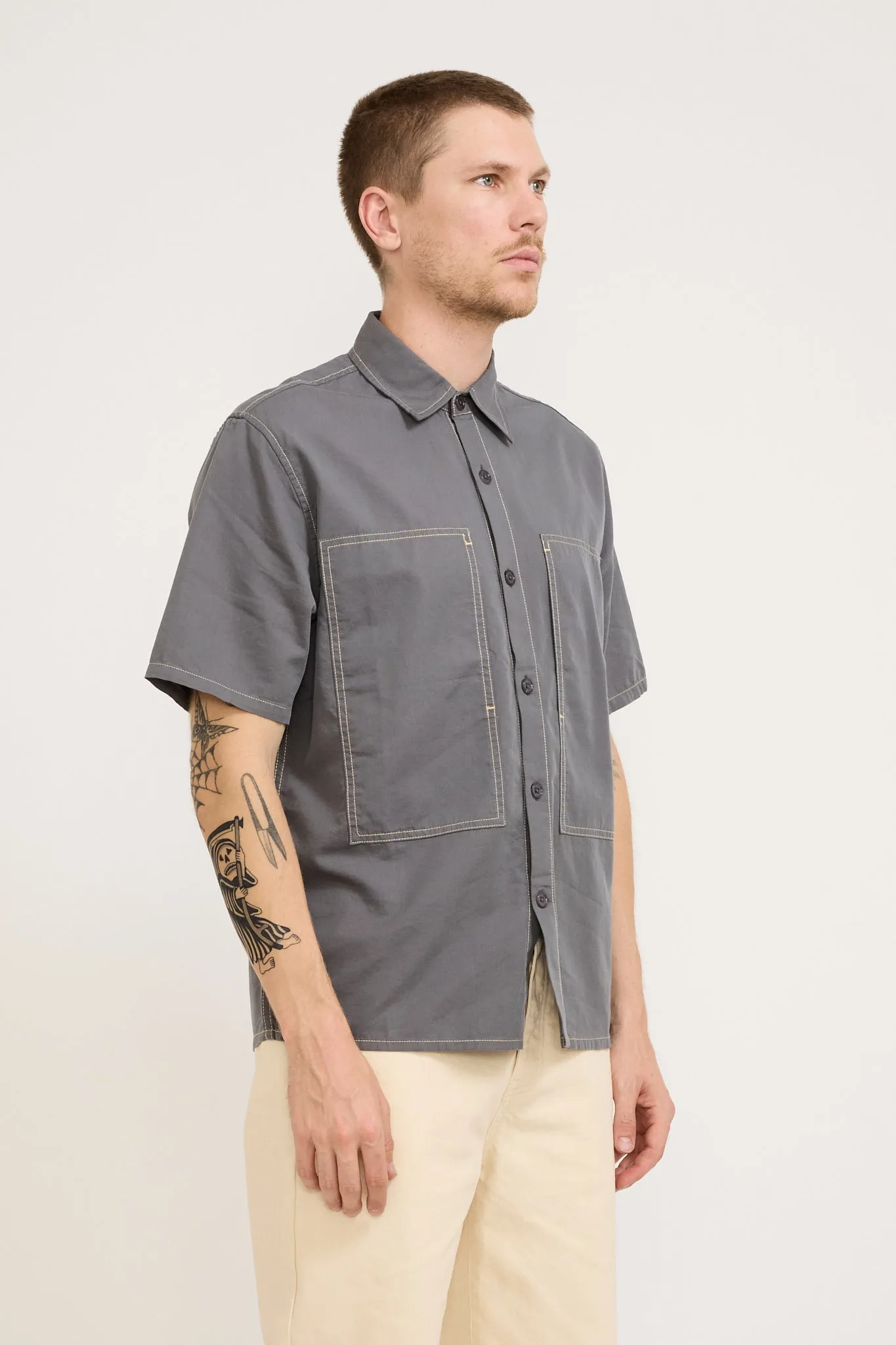 Cliff Short Sleeve Shirt Charcoal