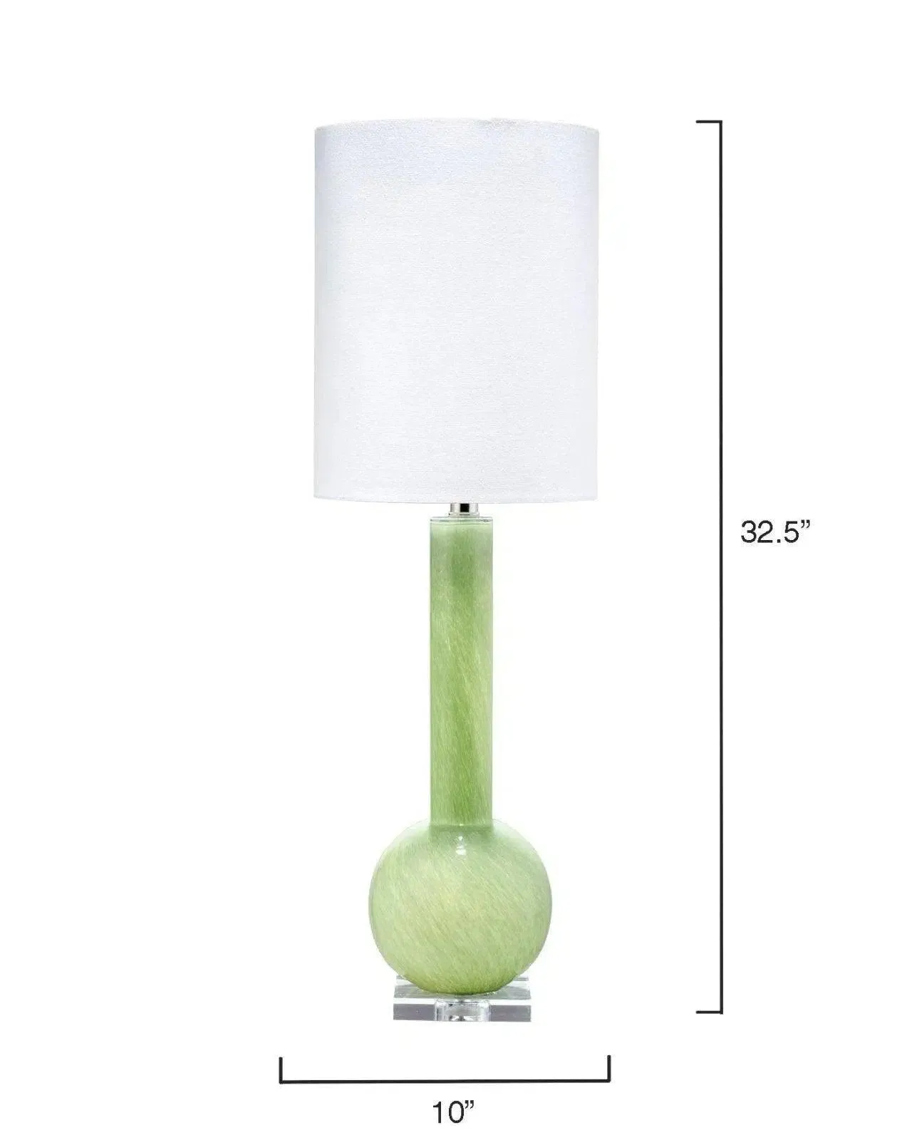 Coastal Style Green Glass Studio Table Lamp