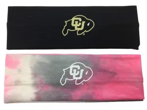 Colorado Buffaloes TOW Black & Tie-Dye Pink 2 Pack Yoga Headbands