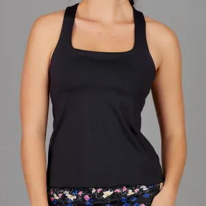 Dahlia Racerback Built-in Bra Top (black)