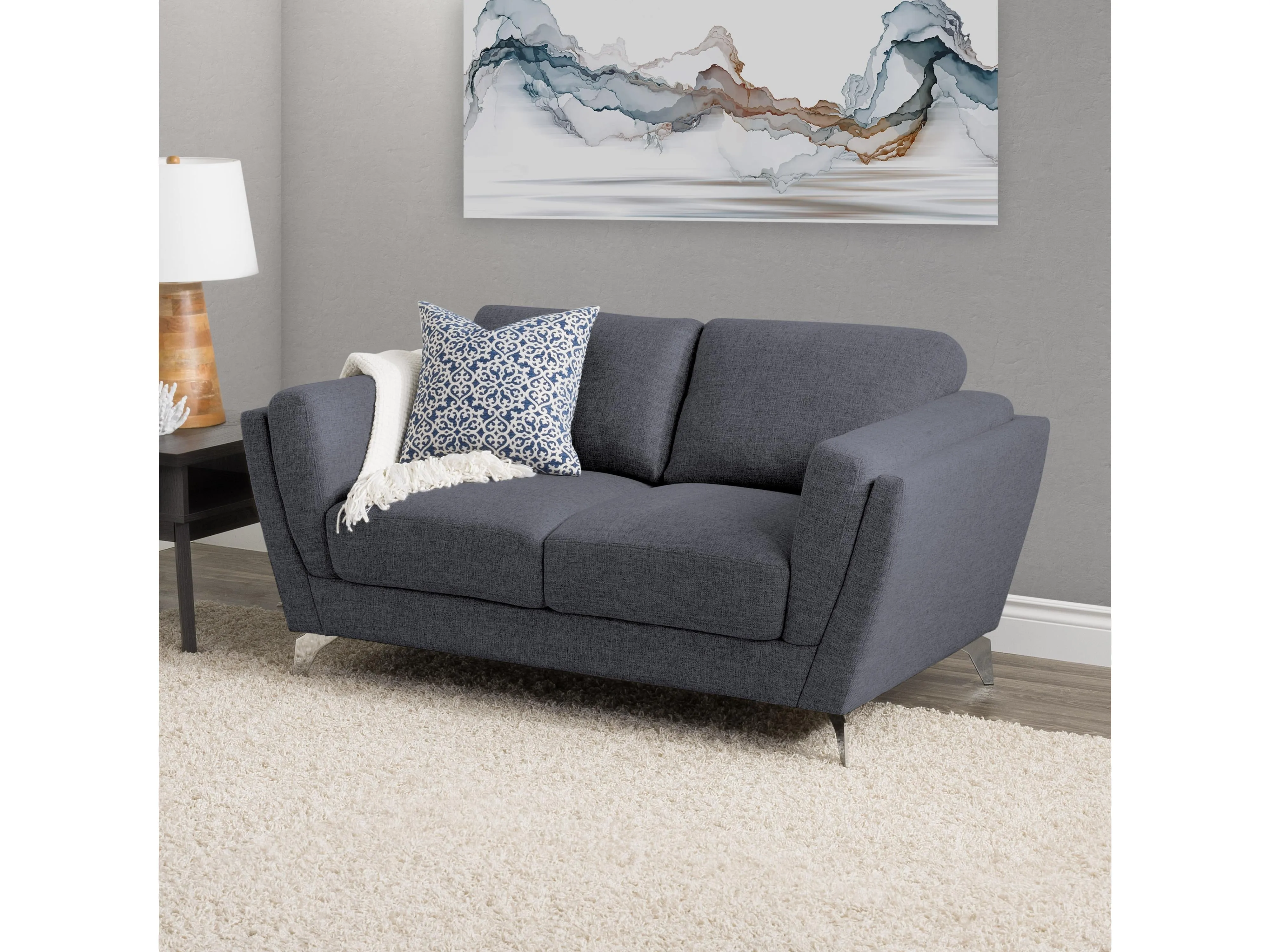 Deep Blue 2 Seat Sofa Loveseat