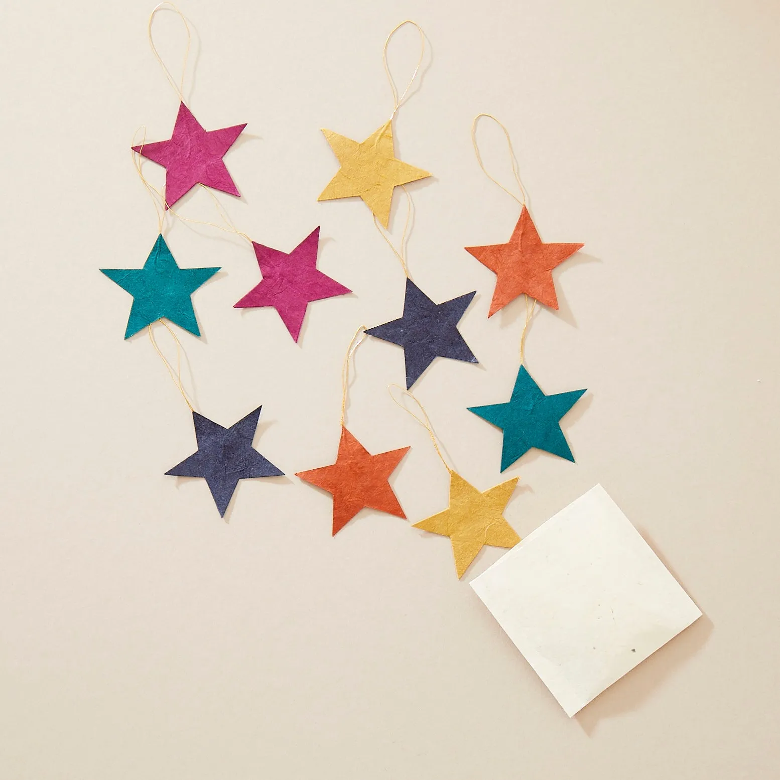 DEEPIKA Lokta Paper Star Hanging Decoration 10pc Set (WS)