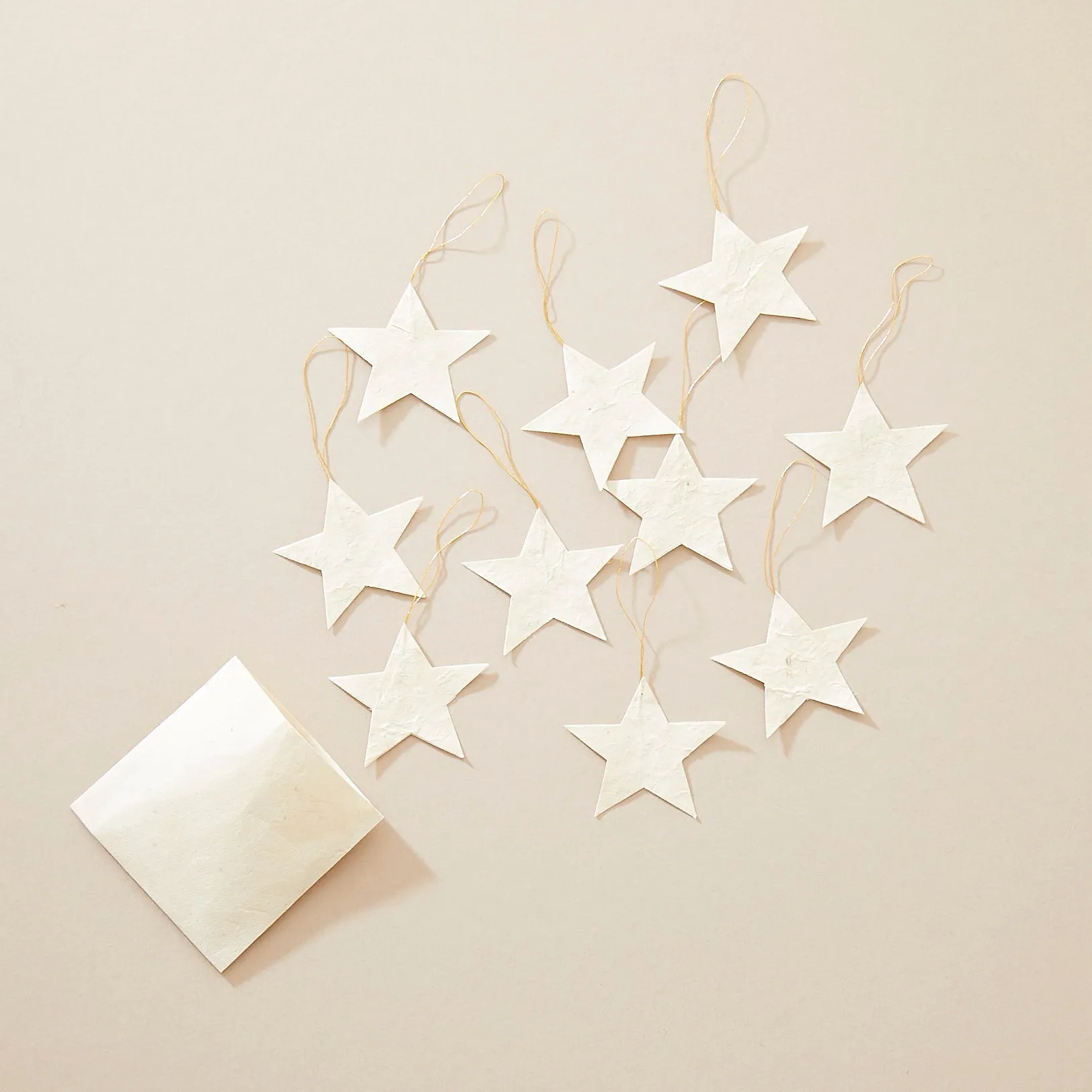 DEEPIKA Lokta Paper Star Hanging Decoration 10pc Set (WS)