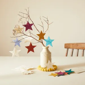 DEEPIKA Lokta Paper Star Hanging Decoration 10pc Set (WS)