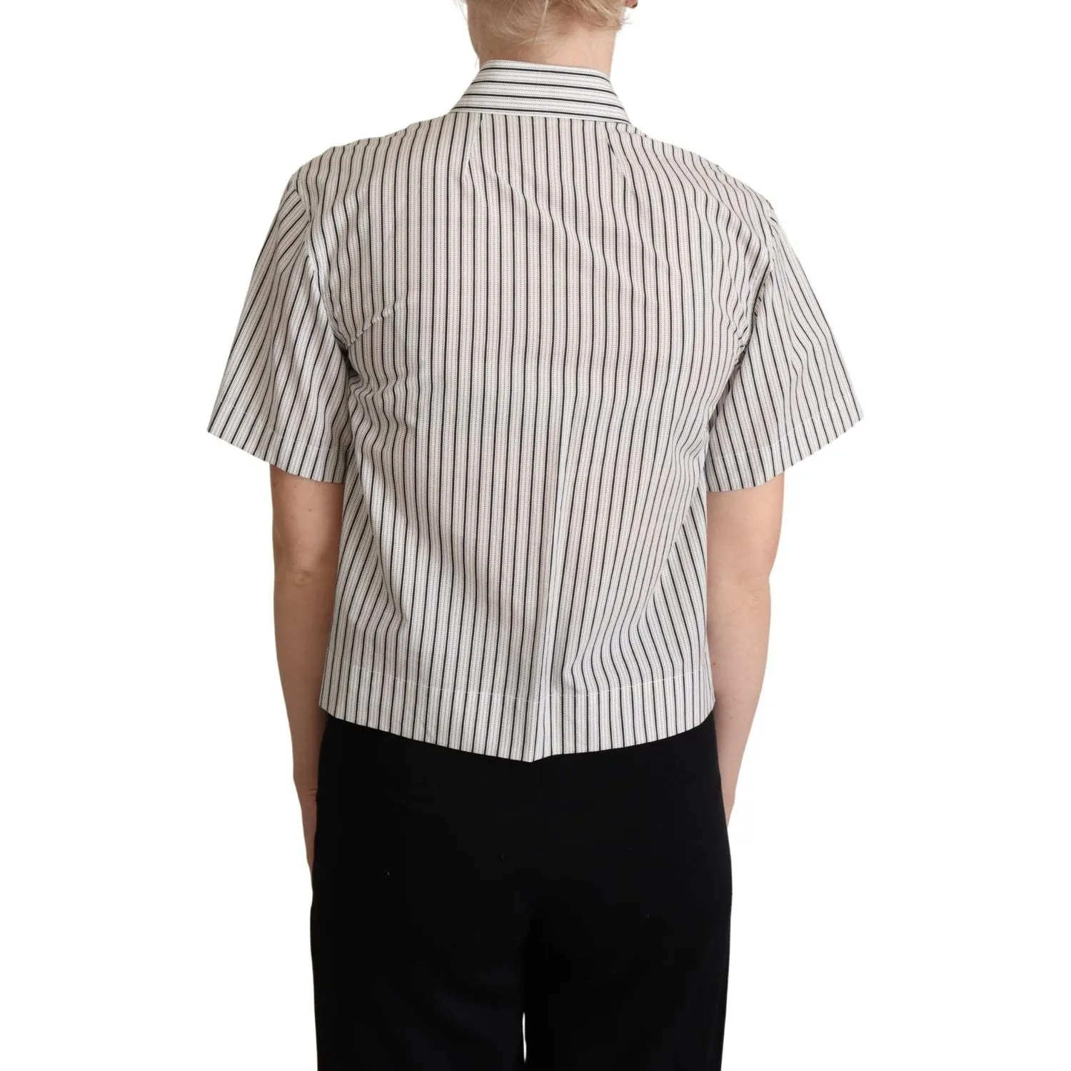 Dolce & Gabbana Chic Monochrome Striped Polo Shirt