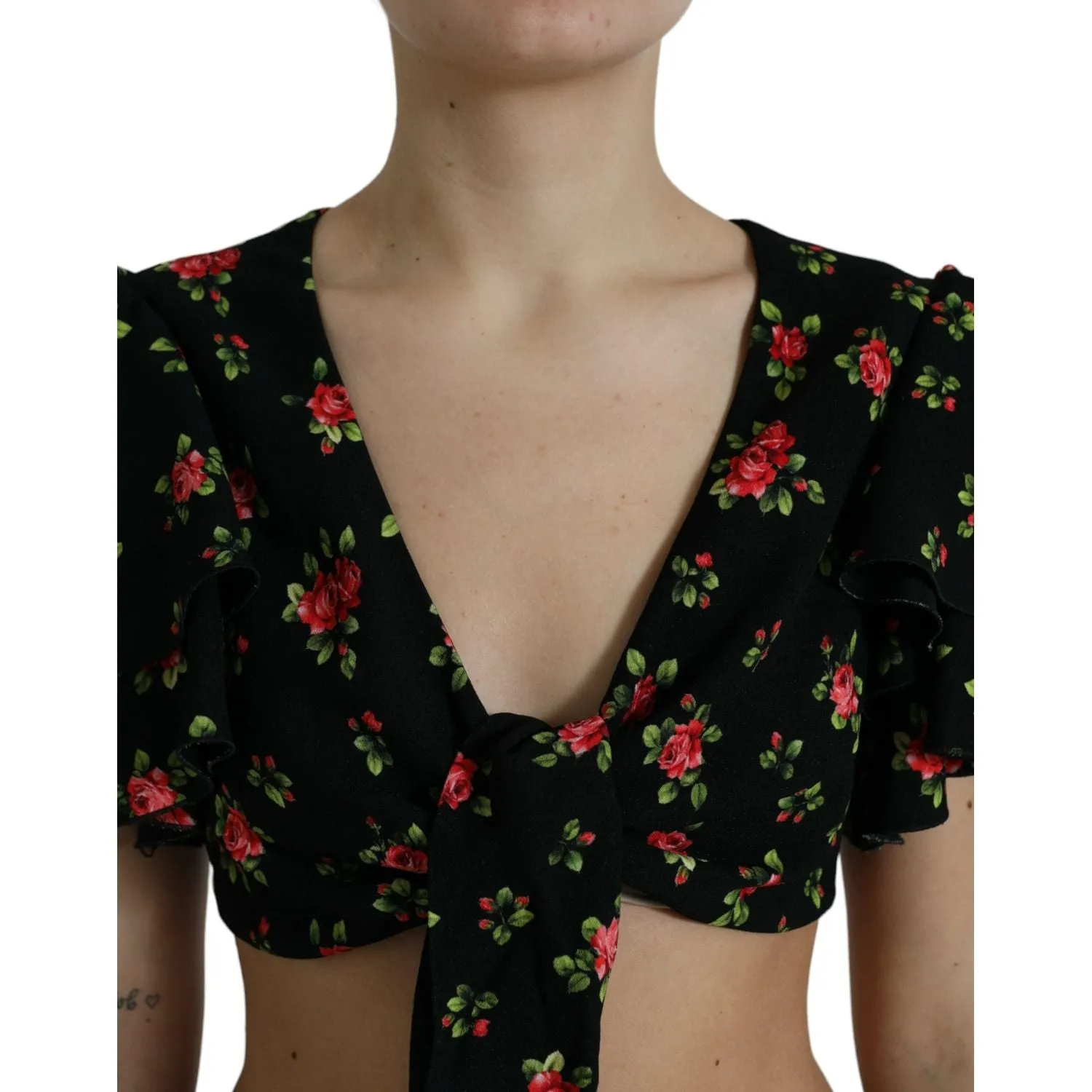 Dolce & Gabbana Floral Print Cropped Top Luxe Fashion