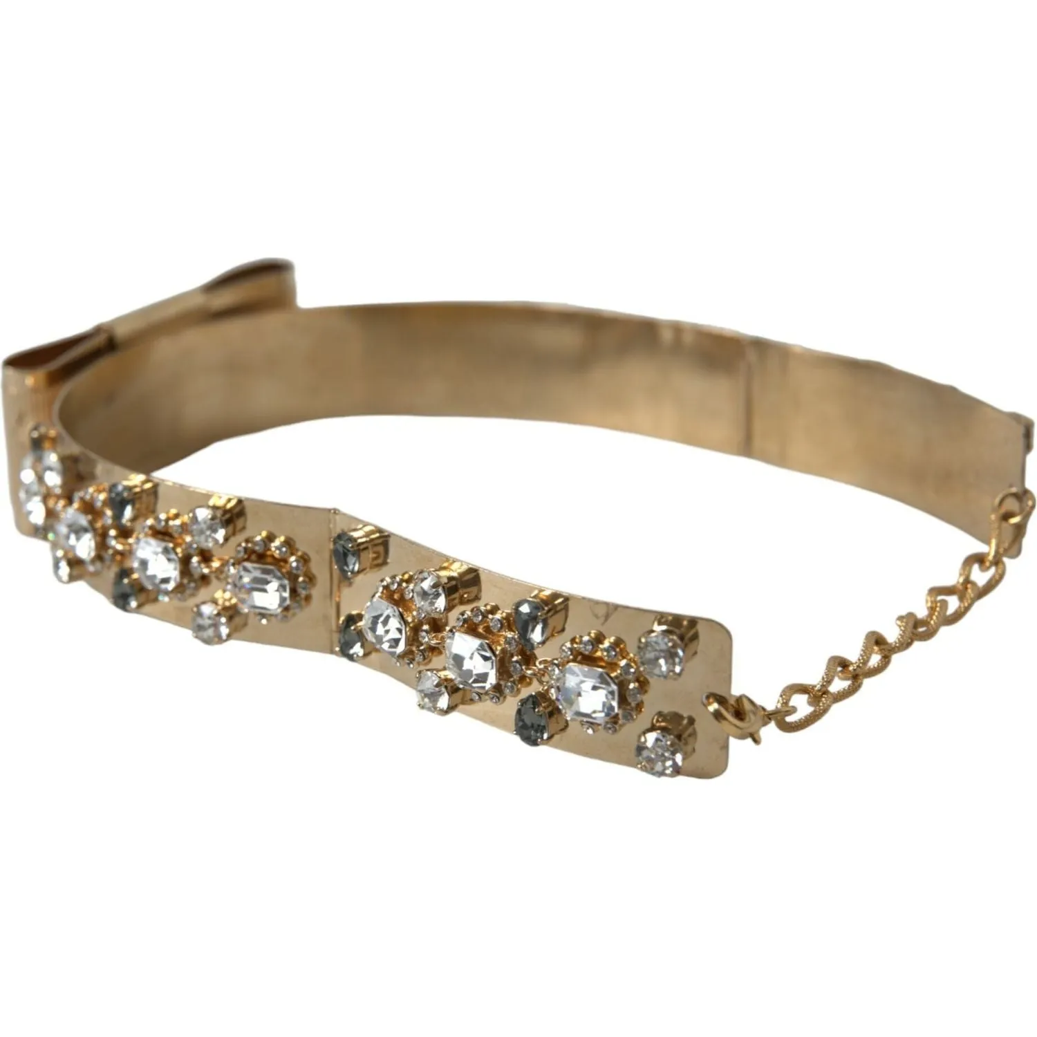 Dolce & Gabbana Gold-Tone Crystal Embellished Waist Belt