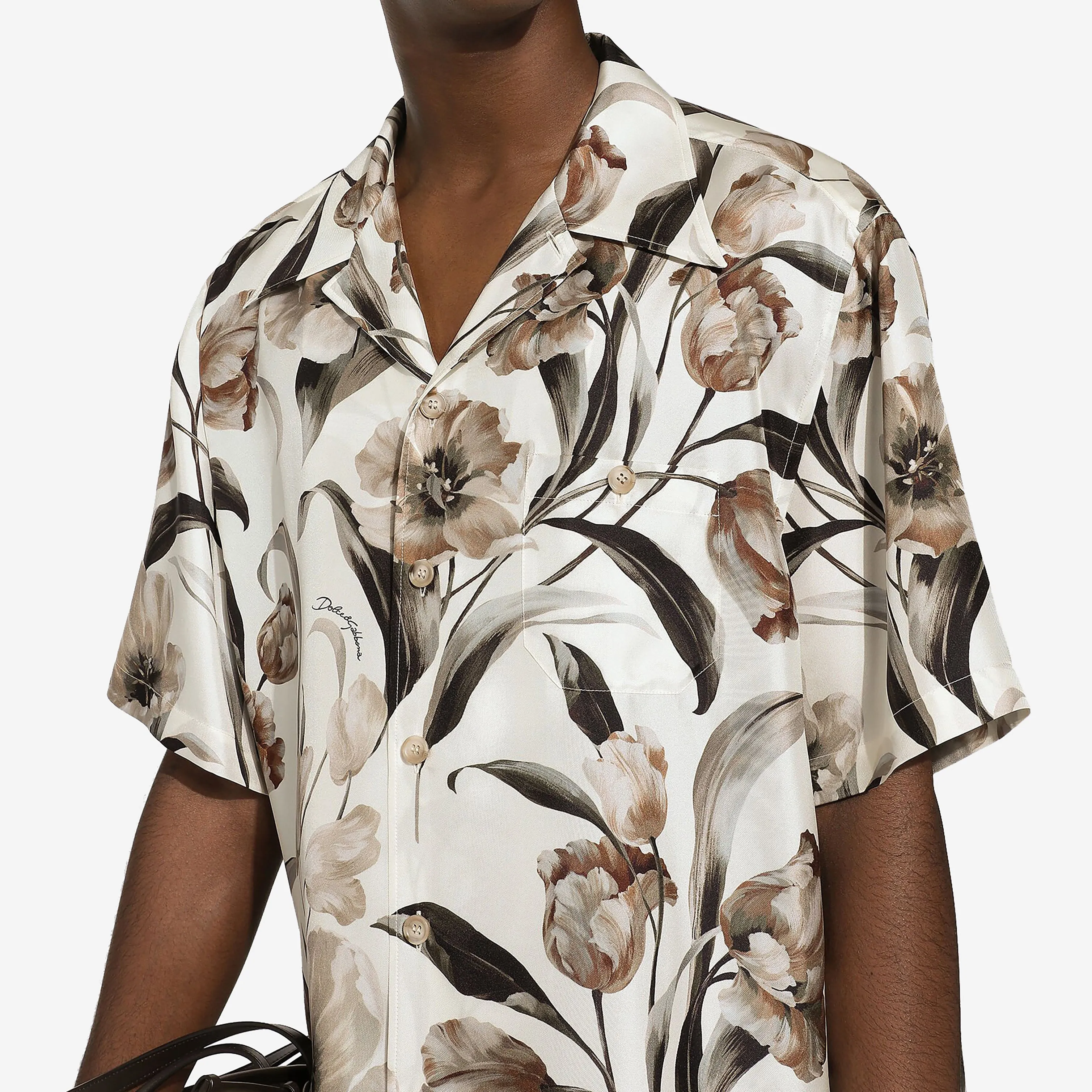 Dolce & Gabbana Hawaiian Tulip Print Silk Shirts