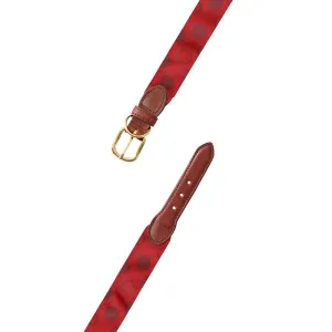 Dots on Red Grosgrain Ribbon Dog Collar