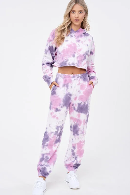 ELASTIC WAIST TIE DYE JOGGERS