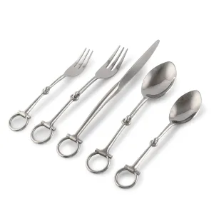 Equestrian Bit Flatware 5 Piece Setting - Silver