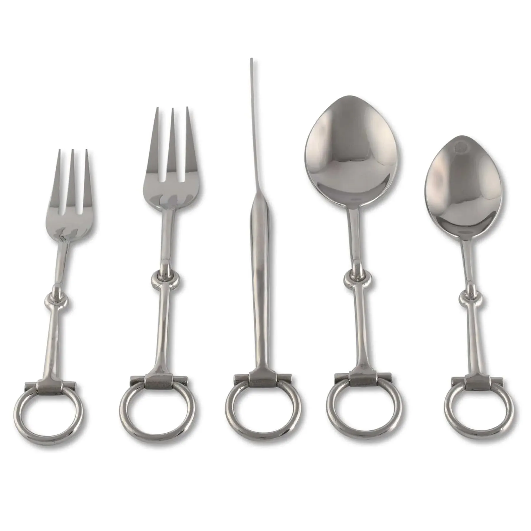 Equestrian Bit Flatware 5 Piece Setting - Silver