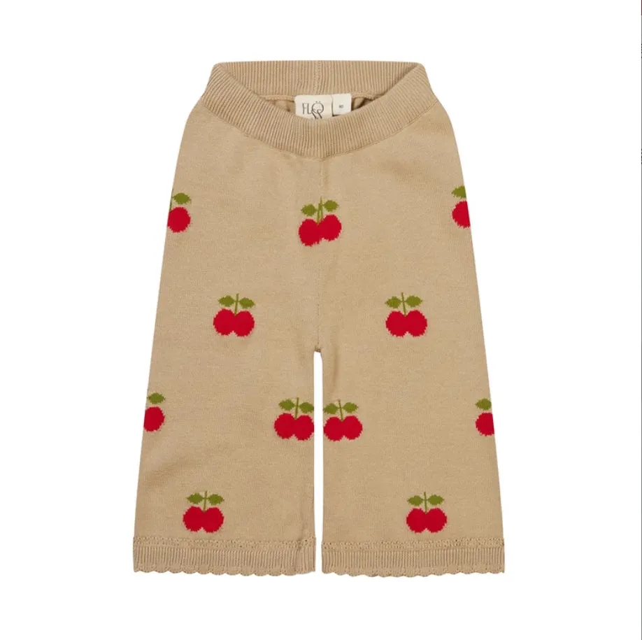 Floess Girls' Cherry Knit Pants