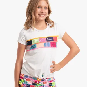 Girl's Motivate Me Short Sleeve Tennis Top Multicolor