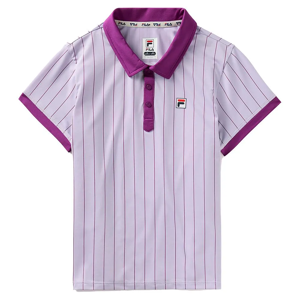 Girls Performance Iconic BB1 Tennis Polo Orchid Petal and FILA Purple