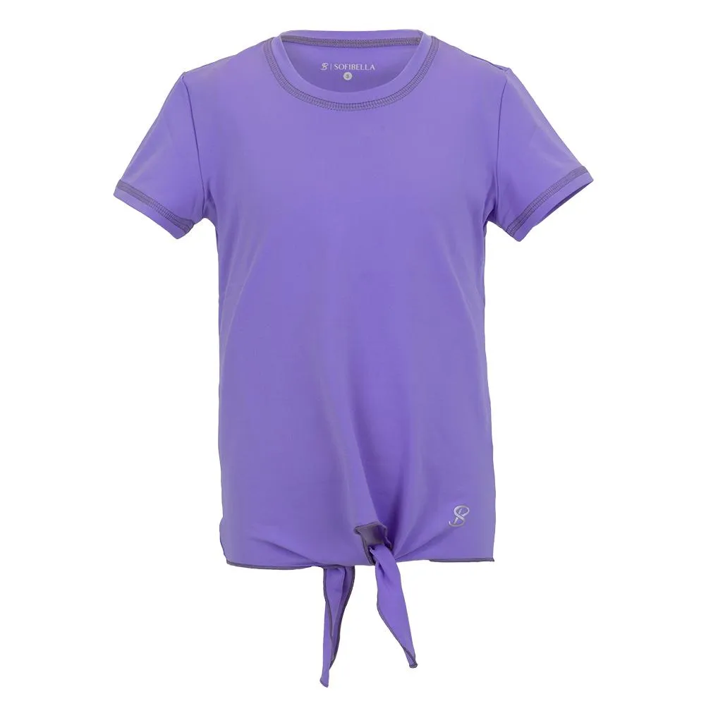 Girls' UV Colors Short Sleeve Tie Tennis Top Amethyst