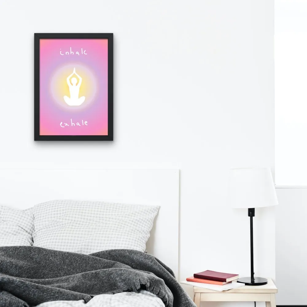 Inhale Exhale Yoga Poster PRINTABLE WALL ART, Danish Pastel, Sports Wall Art, Abstract Color, Aura Aesthetic Art Print, Yoga Pose Poster, Yoga Artwork, Zen Poster