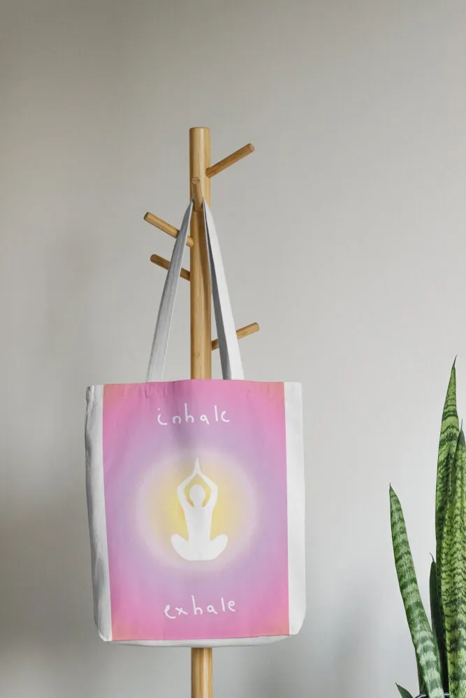 Inhale Exhale Yoga Poster PRINTABLE WALL ART, Danish Pastel, Sports Wall Art, Abstract Color, Aura Aesthetic Art Print, Yoga Pose Poster, Yoga Artwork, Zen Poster