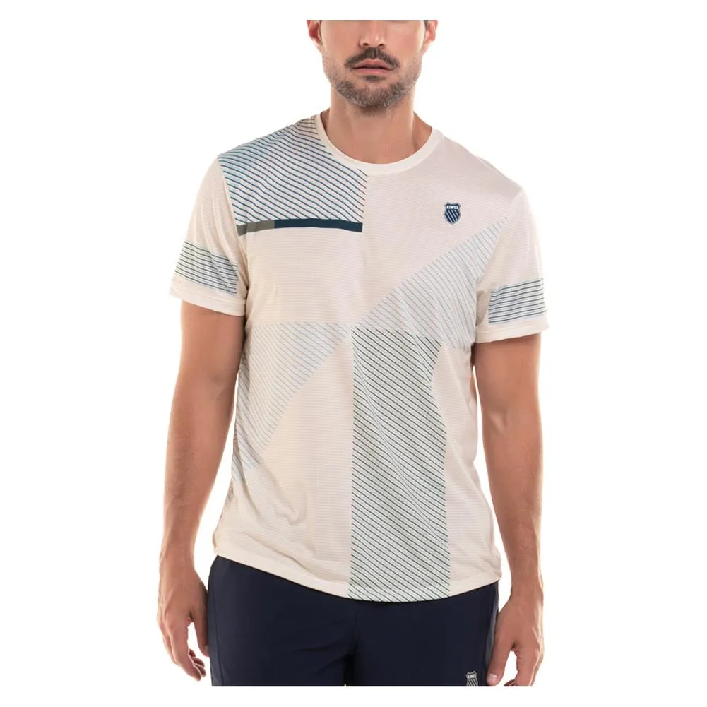 Men's Blue Heat Short Sleeve Tennis Top Star White