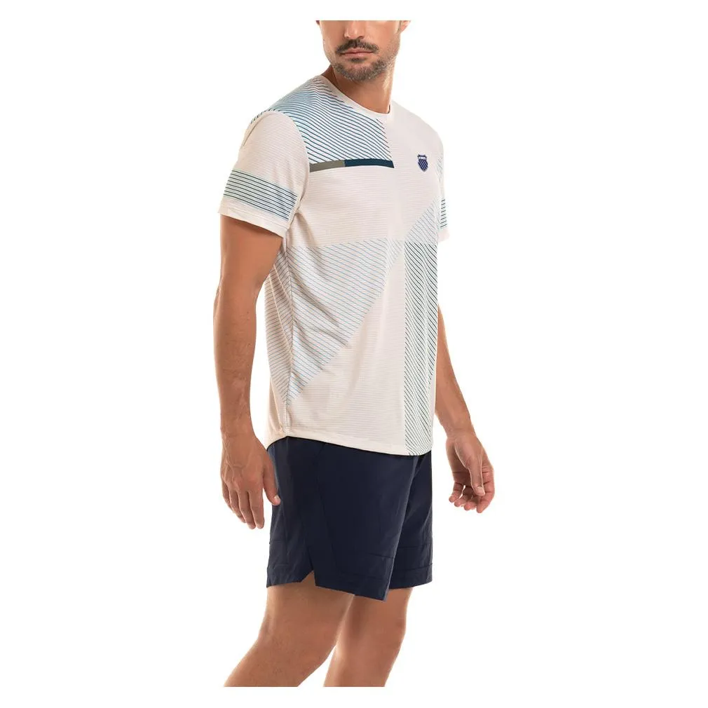 Men's Blue Heat Short Sleeve Tennis Top Star White