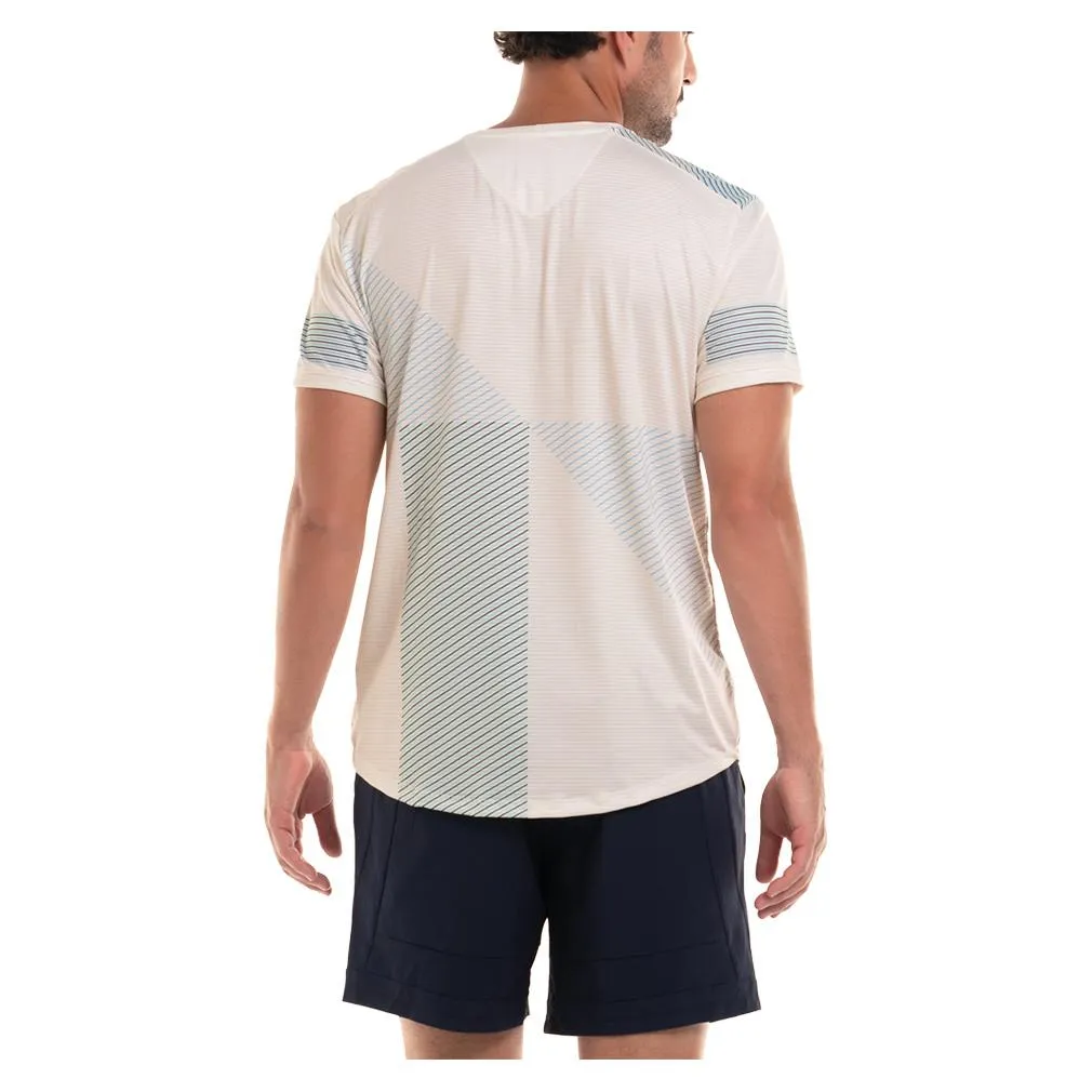 Men's Blue Heat Short Sleeve Tennis Top Star White