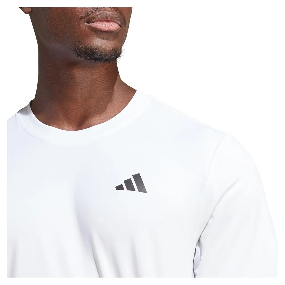 Men`s Club 3-Stripe Tennis Top White