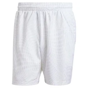 Mens Club Graphic Tennis Shorts White and Dash Grey