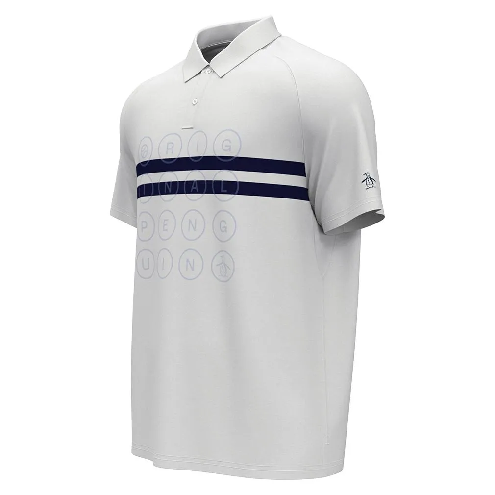 Men`s Performance Block Tennis Polo with Gusset Bright White