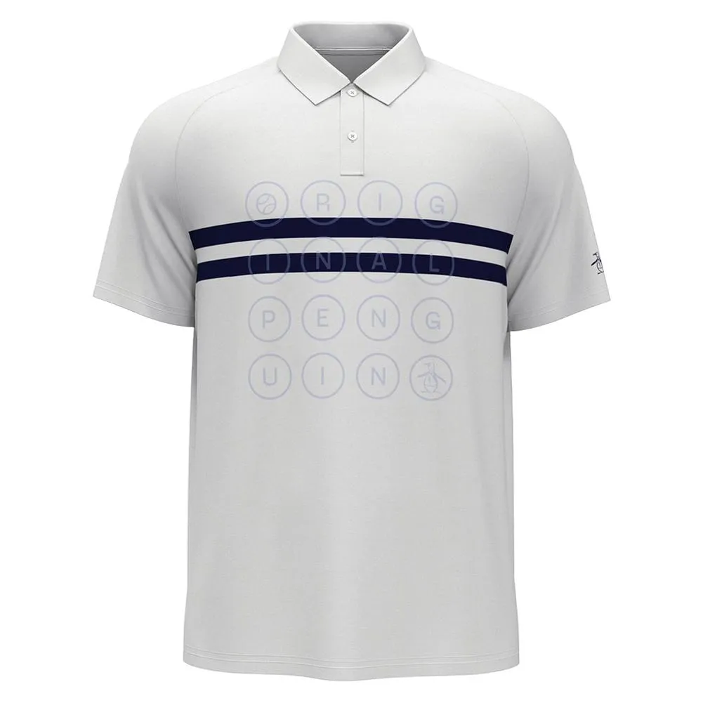 Men`s Performance Block Tennis Polo with Gusset Bright White