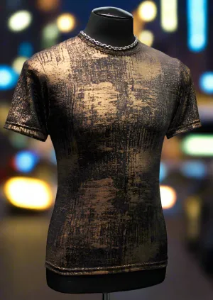 MEN'S SHORT SLEEVE TEE - METALLIC GOLD