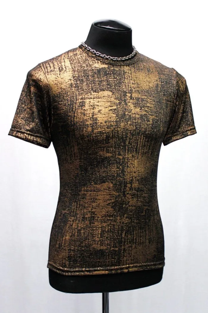 MEN'S SHORT SLEEVE TEE - METALLIC GOLD