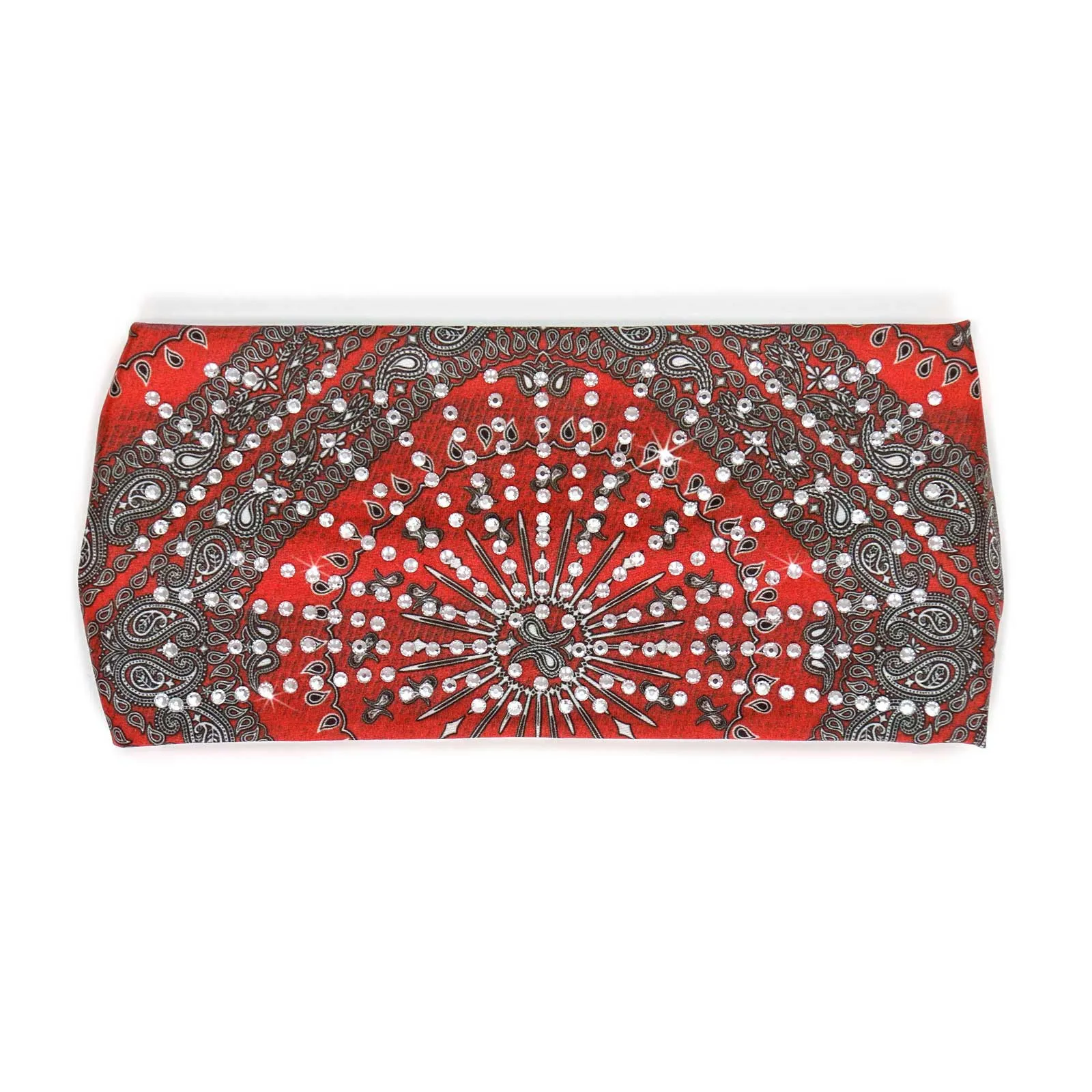 Milwaukee Leather | Bling Designed Wide Headbands-Headwraps for Women Biker bandana Classic Red- MLA8008